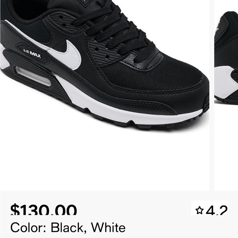 Nike Air Max Black and White Athletic Shoes